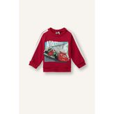 Cars Baskılı Şerit Detaylı Oversize Erkek Bebek Sweatshirt