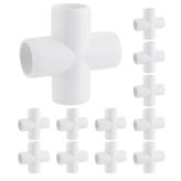 carvedexquisitely 12 Paket 3/4 İnç Çapraz PVC Bağlantı Elemanları PVC Mobilya Sınıfı Dirsek Bağlantı Elemanları, 4 Yönlü Bağlantı Elemanları, Çadır PVC Konnektörleri ve Sera Borusu Bağlantı Elemanları
