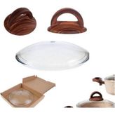 Casa Milano Orijinal Ahşap Kulp ve 18 cm Pyrex Cam Kapak