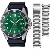 Casio MDV-107 Bill Gates Saati Çelik Kordon Hediyeli - Yeşil