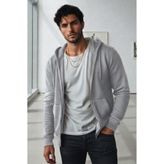 CAST COLLECTİON Erkek Gri Oversize Fermuarlı Ceket