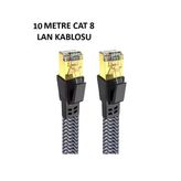 Cat 8 Lan Kablosu –Ethernet Kablosu Örgü Kaplama, Yüksek Hızlı (10 Metre)