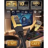 Cat7 Ethernet Kablosu 1 Metre 10 Gbps 600 Mhz Metal Zırhlı