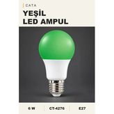 Cata 6W E27 Yeşil Led Ampul