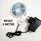 Cata Anahtarlı Adaptörlü Şerit LED - Beyaz - 3 METRE
