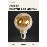 Cata Ct-4286 6W E27 Amber Rustik Led Ampul