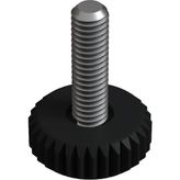 CATEKSSS M6 Mini Sıkma Ayar Vidası, Bingo Ayak, Pingo Ayak Çap: 20 mm Vida Uzunluğu 14 mm - 46’lı Paket - Siyah