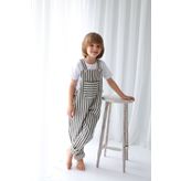 Catz Kids Erkek Çocuk Siyah Beyaz Çizgili Keten Velvet Tulum