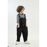 Catz Kids Erkek Çocuk Tulum %100 Pamuk Benjamin Siyah Gabardin Tulum Siyah Beyaz Çizgili Sweat