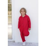 Catz Kids Erkek Çocuk Tulum Kırmızı Gabardin Yakalı ve 3 Cepli Tulum