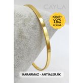 Çayla Kibrit Çöpü Aynalı Ajda Bilezik - Kararmaz ve Antialerjik - 22 Ayar Altın Kaplama