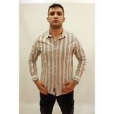 Cazador Caz 2048 Uzun Kol Tek Cep Çizgili Kanvas Erkek Gömlek - Pembe