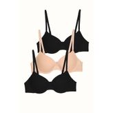 C&City 3'lü Paket Push Up Yumuşak Kaplı Örme Sütyen