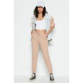 C&City 734 Basic Jogger Sütlü Kahve Kadın Eşofman Altı