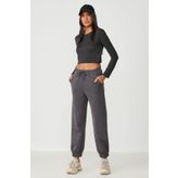 C&City 806 Füme Jogger Lastikli Kadın Spor Eşofman Altı
