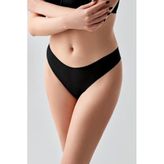 C&City Lazer Kesim Dikişsiz String, Siyah, Kadın