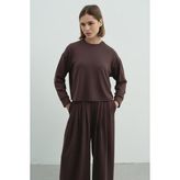C&City Pure Touch Basic Sweatshirt CC7005 Kahve