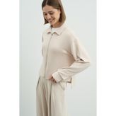 C&City Pure Touch Fermuarlı Sweat CC7002 Bej