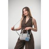 Ççs 18190 Kadın Çapraz Askılı El Çantası - Gri-Kırmızı