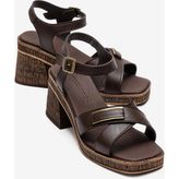Ccway Kadın Çapraz Biyeli Topuklu Sandalet Kahve