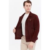 CE-YIL Deri Süet Mont - 4XL - Bordo