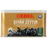 Cebel Siyah Zeytin İri 750 gr Teneke