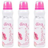 Cecile Diva 3x150 ml Kadın Deodorant