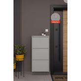 Ceha Kilitli 3'lü Metal Ayakkabılık - Gri K.AYK-3/P7035/KL