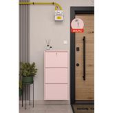 Ceha Kilitli 3'lü Metal Ayakkabılık - Toz Pembe/blush
