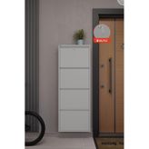 Ceha Kilitli 4'lü Metal Ayakkabılık - Gri K.AYK-4/P7035/KL