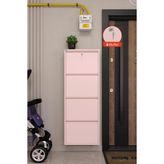 Ceha Kilitli 4'lü Metal Ayakkabılık - Toz Pembe/blush