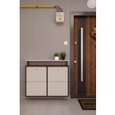 Ceha Kilitli Tablalı 4'lü Metal Ayakkabılık - Kahverengi/krem K.AYK-2.4/J/P8317-P1013/KL