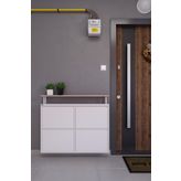 Ceha Tablalı 4'lü Metal Ayakkabılık - Beyaz K.AYK-2.4/T/P 9010