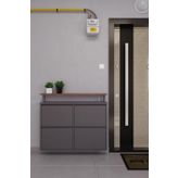 Ceha Tablalı 4'lü Metal Ayakkabılık - Füme K.AYK-2.4/AC/P 7979
