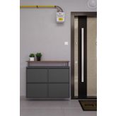 Ceha Tablalı 4'lü Metal Ayakkabılık - Füme