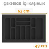 Çekmece Içi Kaşıklık ve Kepçelik Düzenleyici – Antrasit 62X49 cm (55X40 cm Kadar Kesilebilir) - 62 x 49 cm