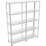 Çeledir Raf Sistemleri Çelik Raf 5 Katlı Duble 43X120X200 cm Galvaniz Çelik Raf - Renkli