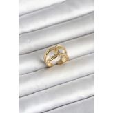 Çelik Gold Renk Düğüm Model Kadın Yüzük