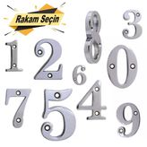 Çelik Kapı Numarası 5 Cm Parlak Krom (Rakam Seçin)