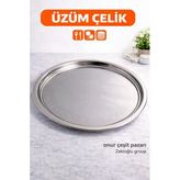 Çelik Tepsi No :14 Çelik Sini Yemek Tepsisi Paslanmaz Tepsi Yuvarlak