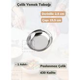Çelik Yemek Tabağı 15,5 Cm Paslanmaz Çelik Tabak