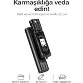 ÇELİKWORK 7 in 1 Çok İşlevli Type-C USB Micro Lightning Dönüştürücü Seyahat Seti – iPhone Android PC - Siyah