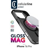 Cellularline iPhone 16 Pro Gloss Magsafe Siyah Kılıf Glossmagiph16Prok