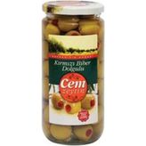 Cem Kırmızı Biber Dolgulu Yeşil Zeytin 1 kg