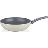 Cem Soft Seramik Grey Wok Tava 28 cm - Gri