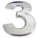 Cemax 5 cm Krom Yapışkanlı 3 Rakamı