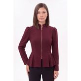 cemo Fermuarlı Peplum Bluz Uzun Kollu