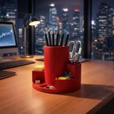 Cenikli Modern Masaüstü Organizer - Kırmızı