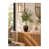 Cennet Home Verona 70 cm Dekoratif Yapay Zeytin Bitkisi – Siyah Saksıda