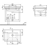 Cerastyle Kapadokya 65 cm Etajerli Lavabo